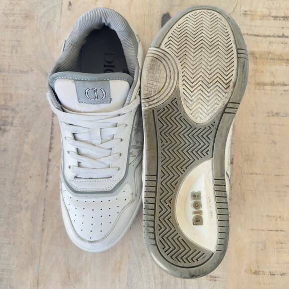 Dior B27 White Monogram Leather Low Sneaker Size 42 Luxury Shoes Made in Italy - Picture 6 of 7